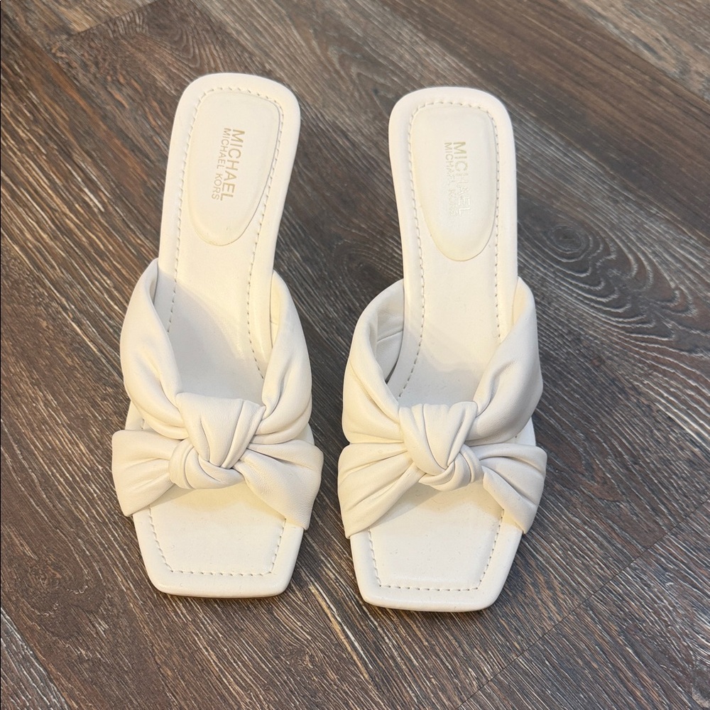 Michael Kors Women's white Knot Mules.  New Never Worn!